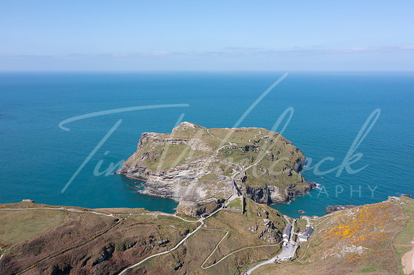 Aerial photograph of Tintagel, Cornwall, England.