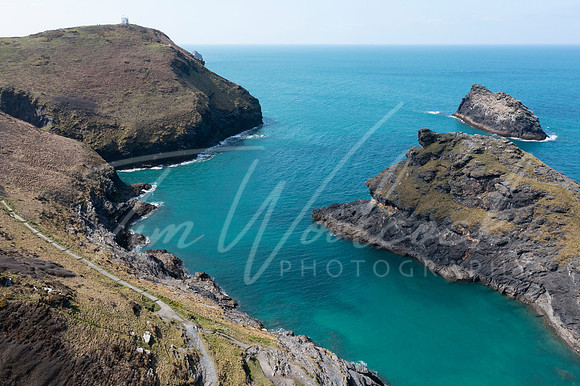 Aerial photograph of Boscastle, Cornwall, England.