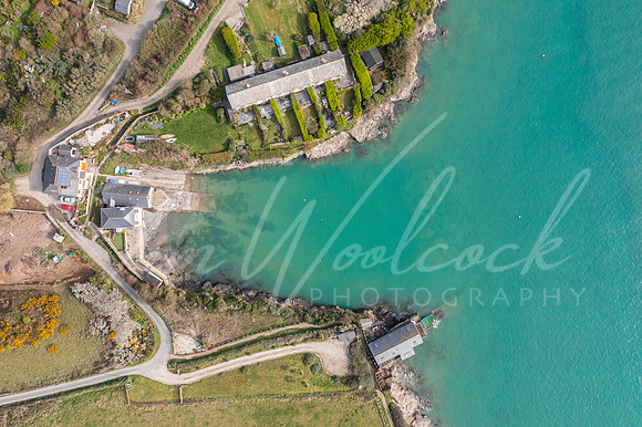 Aerial photograph taken near Padstow Harbour, Cornwall, England.