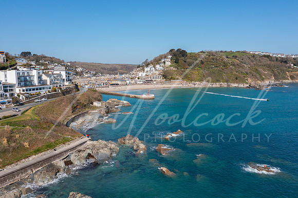 Aerial photograph of Looe, Cornwall, England.