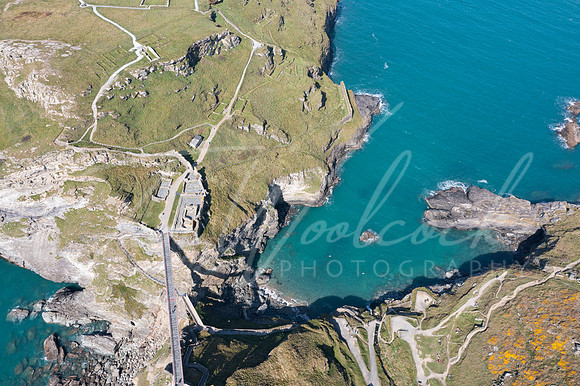 Aerial photograph of Tintagel, Cornwall, England.