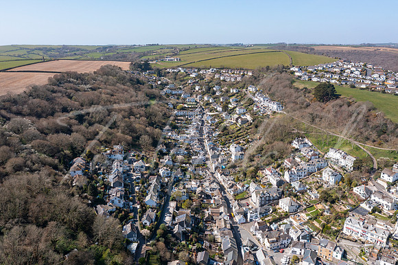 Aerial photograph of Looe, Cornwall, England.