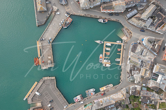 Aerial photograph taken near Padstow Harbour, Cornwall, England.