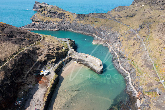 Aerial photograph of Boscastle, Cornwall, England.