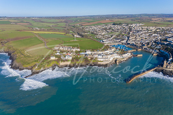 Aerial photograph of Porthlevel, Cornwall