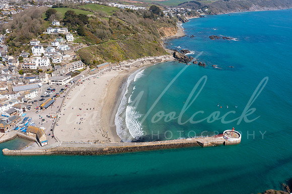 Aerial photograph of Looe, Cornwall, England.