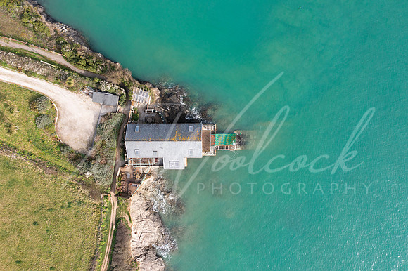 Aerial photograph taken near Lellizzick, near Padstow, Cornwall,