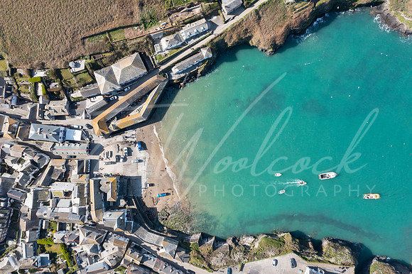 Aerial photograph of Port Isaac, Cornwall, England.