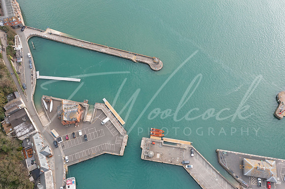 Aerial photograph taken near Padstow Harbour, Cornwall, England.