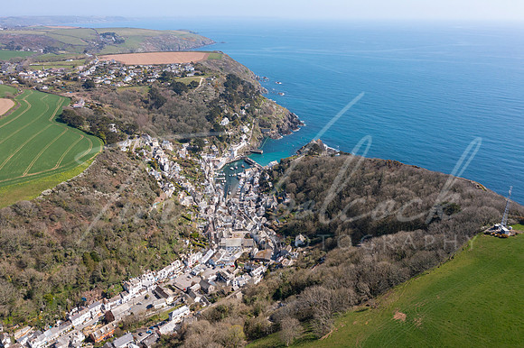 Aerial photograph of Polperro, Cornwall, England.