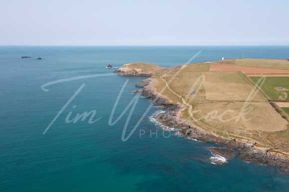 Aerial photograph of Booby's Bay near Newquay and Padstow, Cornw