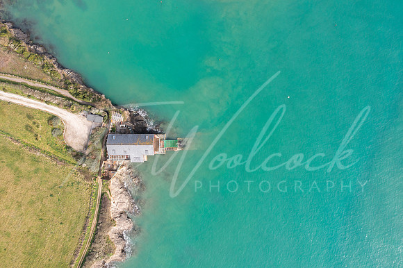 Aerial photograph taken near Lellizzick, near Padstow, Cornwall,