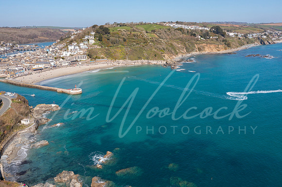 Aerial photograph of Looe, Cornwall, England.