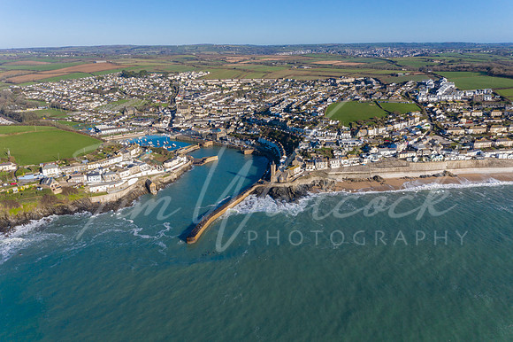 Aerial photograph of Porthlevel, Cornwall