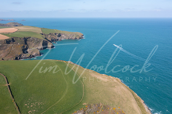 Aerial photograph of Port Isaac, Cornwall, England.