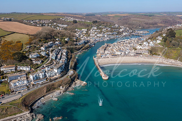 Aerial photograph of Looe, Cornwall, England.