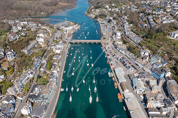 Aerial photograph of Looe, Cornwall, England.