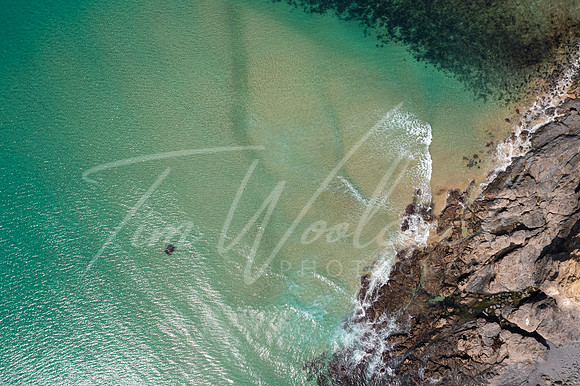 Aerial photograph of Gunwalloe Church Cove and Dollar Cove neart