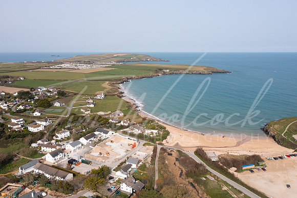 Aerial photograph of Harlyn Bay, near Padstow, Cornwall, England