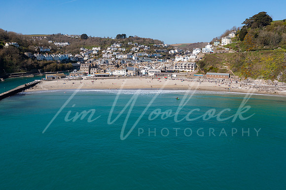 Aerial photograph of Looe, Cornwall, England.