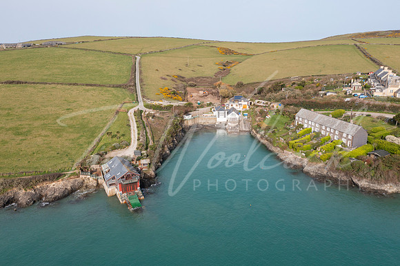 Aerial photograph taken near Lellizzick, near Padstow, Cornwall,