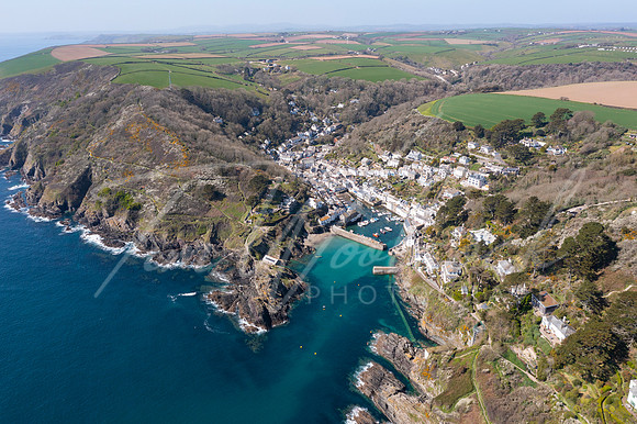 Aerial photograph of Polperro, Cornwall, England.