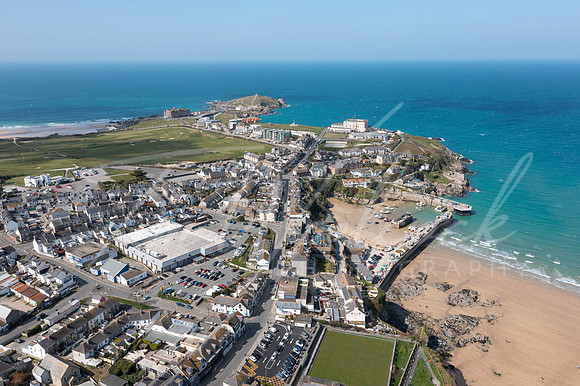 Aerial photograph of Newquay, Cornwall, England.
