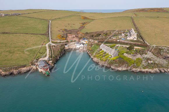 Aerial photograph taken near Lellizzick, near Padstow, Cornwall,