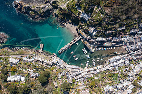 Aerial photograph of Polperro, Cornwall, England.