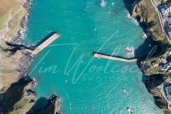 Aerial photograph of Port Isaac, Cornwall, England.