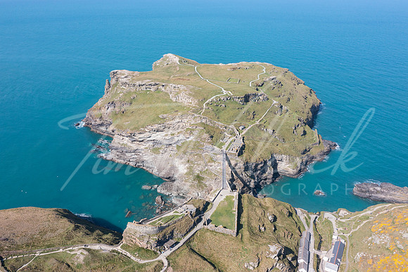 Aerial photograph of Tintagel, Cornwall, England.