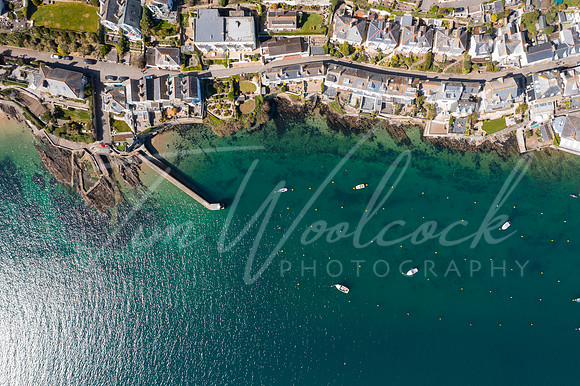 Aerial photograph of Fowey and Polruan, Cornwall, England.
