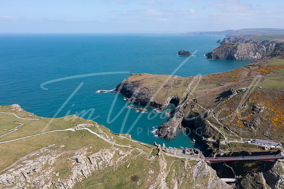 Aerial photograph of Tintagel, Cornwall, England.
