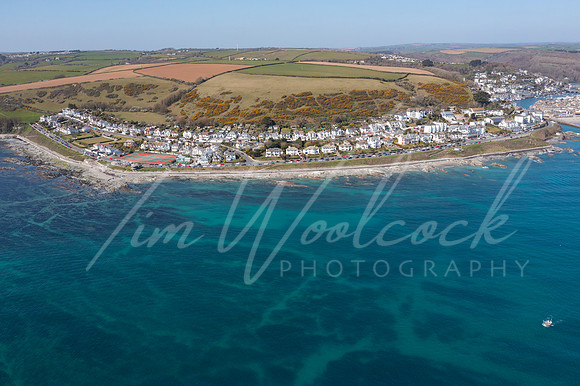 Aerial photograph of Looe, Cornwall, England.