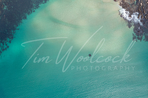 Aerial photograph of Poldhu Beach near the Lizard, Cornwall, Eng