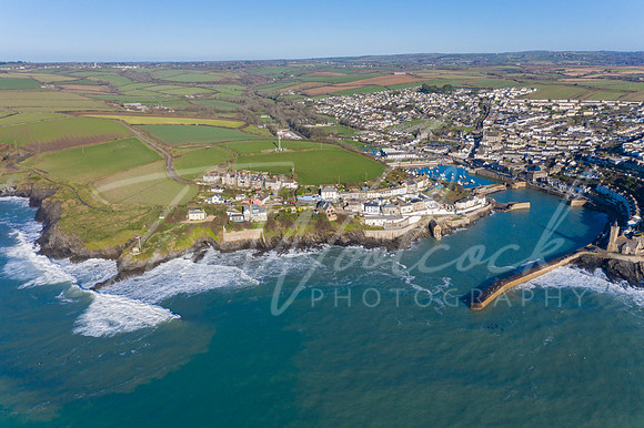 Aerial photograph of Porthlevel, Cornwall