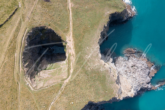 Aerial photograph taken near Trevose Lighthouse near Padstow, Co