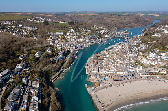 Aerial photograph of Looe, Cornwall, England.