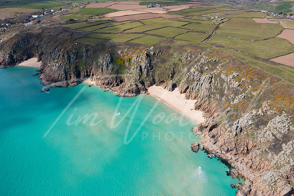 Aerial photograph of Pend Vounder Beach Beach nr Lands End, Corn