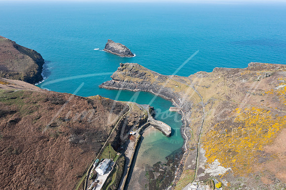 Aerial photograph of Boscastle, Cornwall, England.
