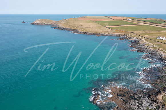 Aerial photograph of Booby's Bay near Newquay and Padstow, Cornw