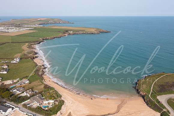 Aerial photograph of Harlyn Bay, near Padstow, Cornwall, England