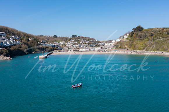 Aerial photograph of Looe, Cornwall, England.