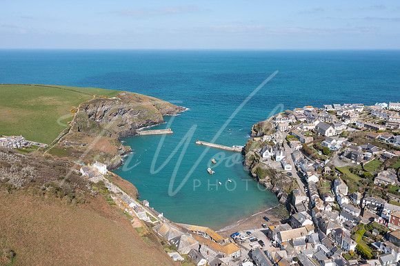 Aerial photograph of Port Isaac, Cornwall, England.