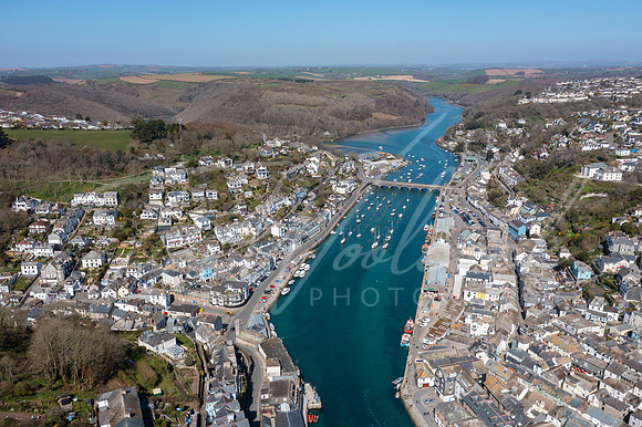 Aerial photograph of Looe, Cornwall, England.