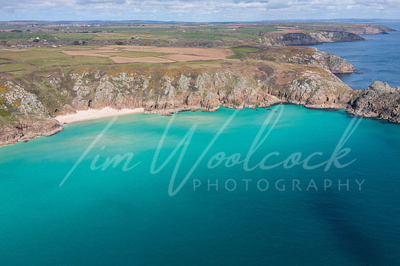 Aerial photograph of Pend Vounder Beach Beach nr Lands End, Corn