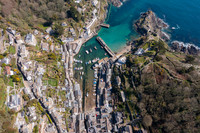 Aerial photograph of Polperro, Cornwall, England.