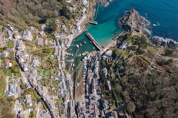 Aerial photograph of Polperro, Cornwall, England.