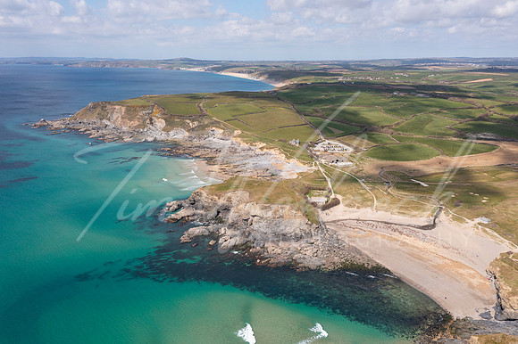 Aerial photograph of Gunwalloe Church Cove and Dollar Cove neart