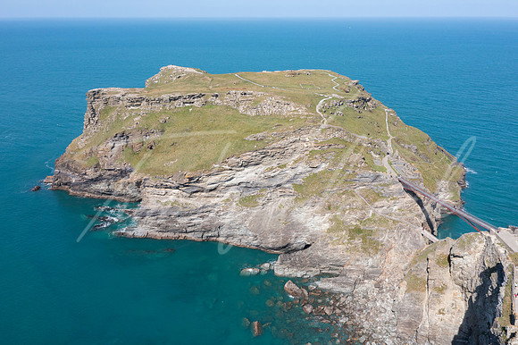 Aerial photograph of Tintagel, Cornwall, England.